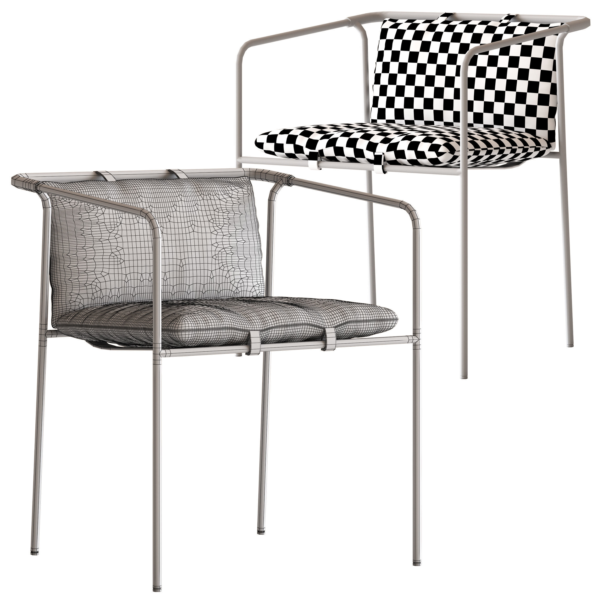 CB2 Navene Bronze Dining Chair 3D model_5