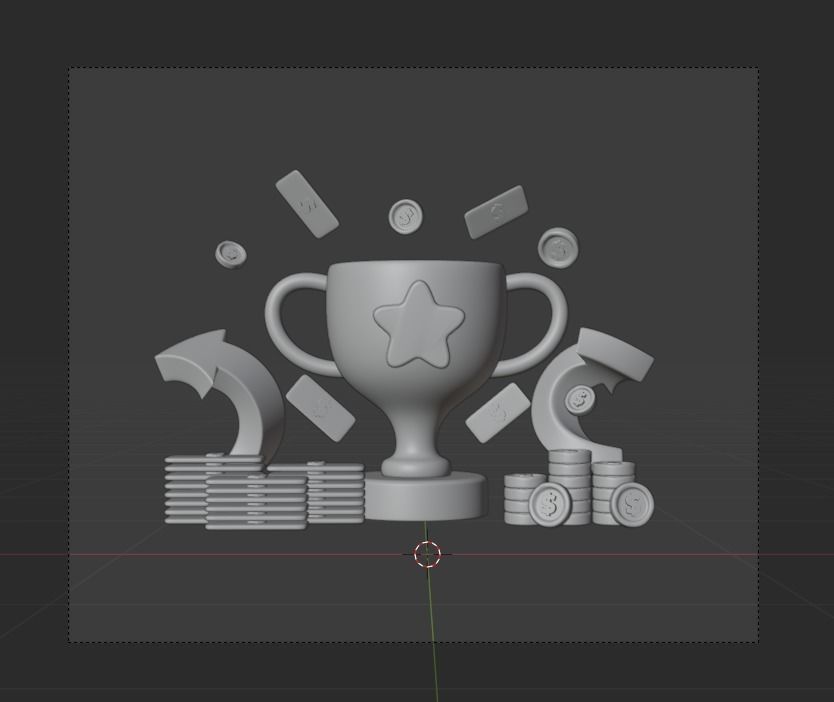 Business Growth 3d Illustration Icon Pack 3D model_22