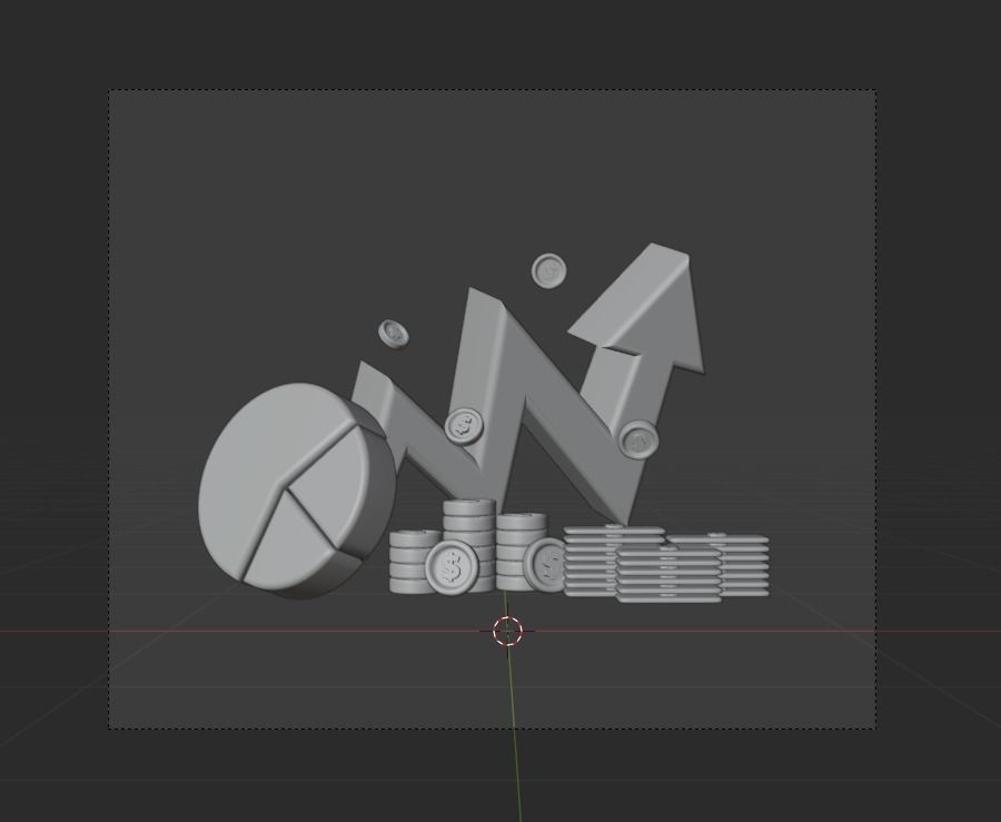 Business Growth 3d Illustration Icon Pack 3D model_23