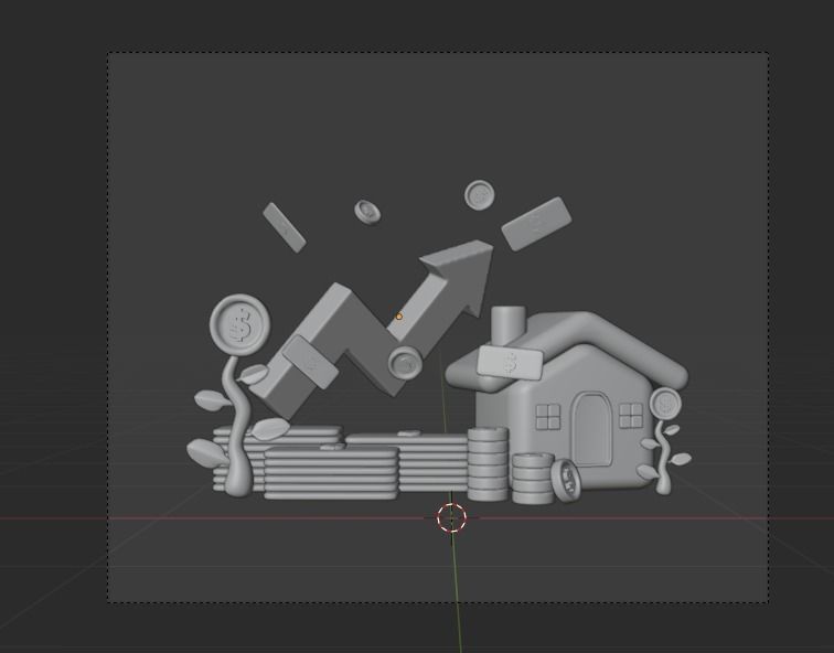 Business Growth 3d Illustration Icon Pack 3D model_15