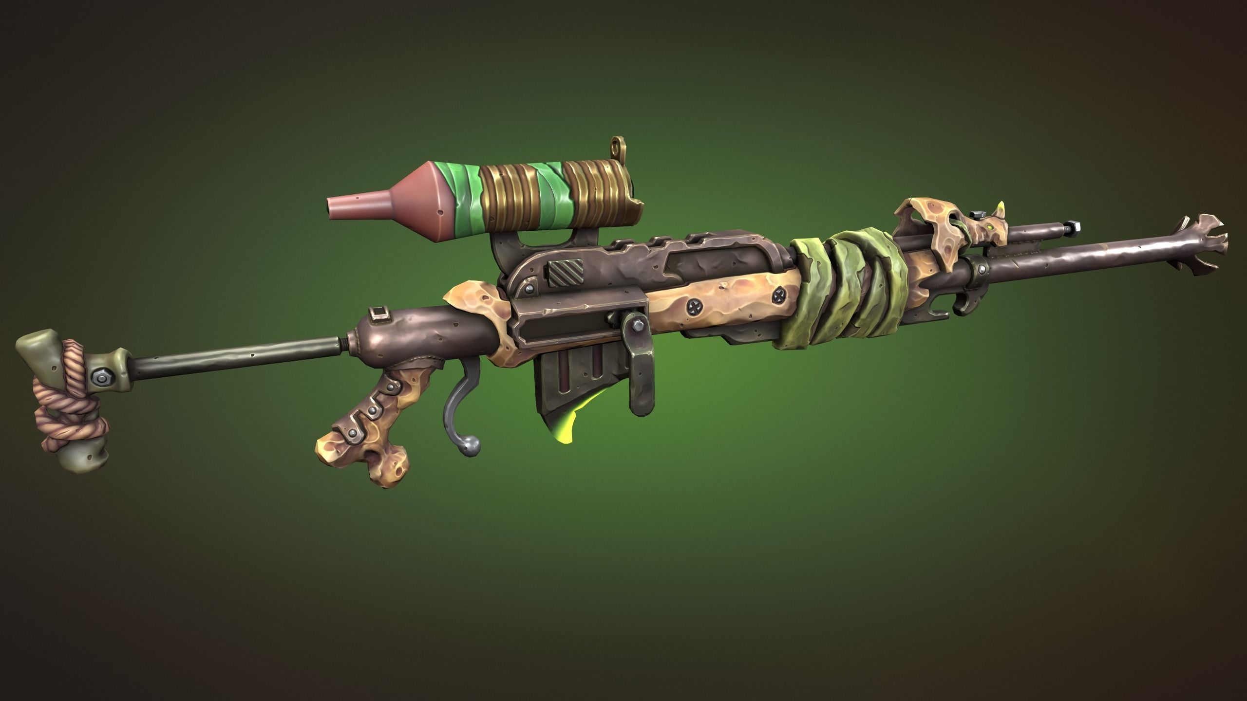 Desert sniper rifle Low-poly 3D model_3