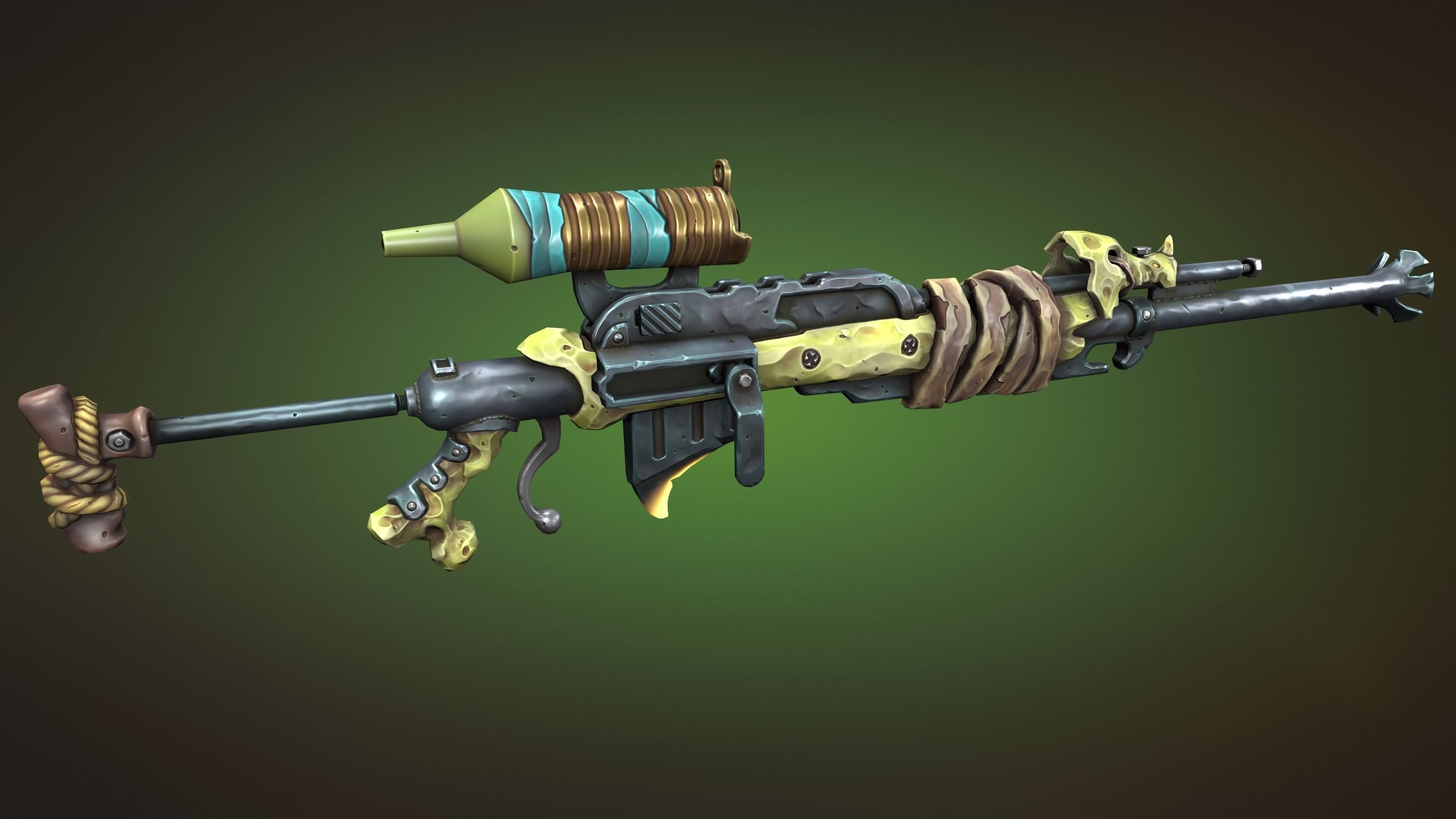 Desert sniper rifle Low-poly 3D model_7