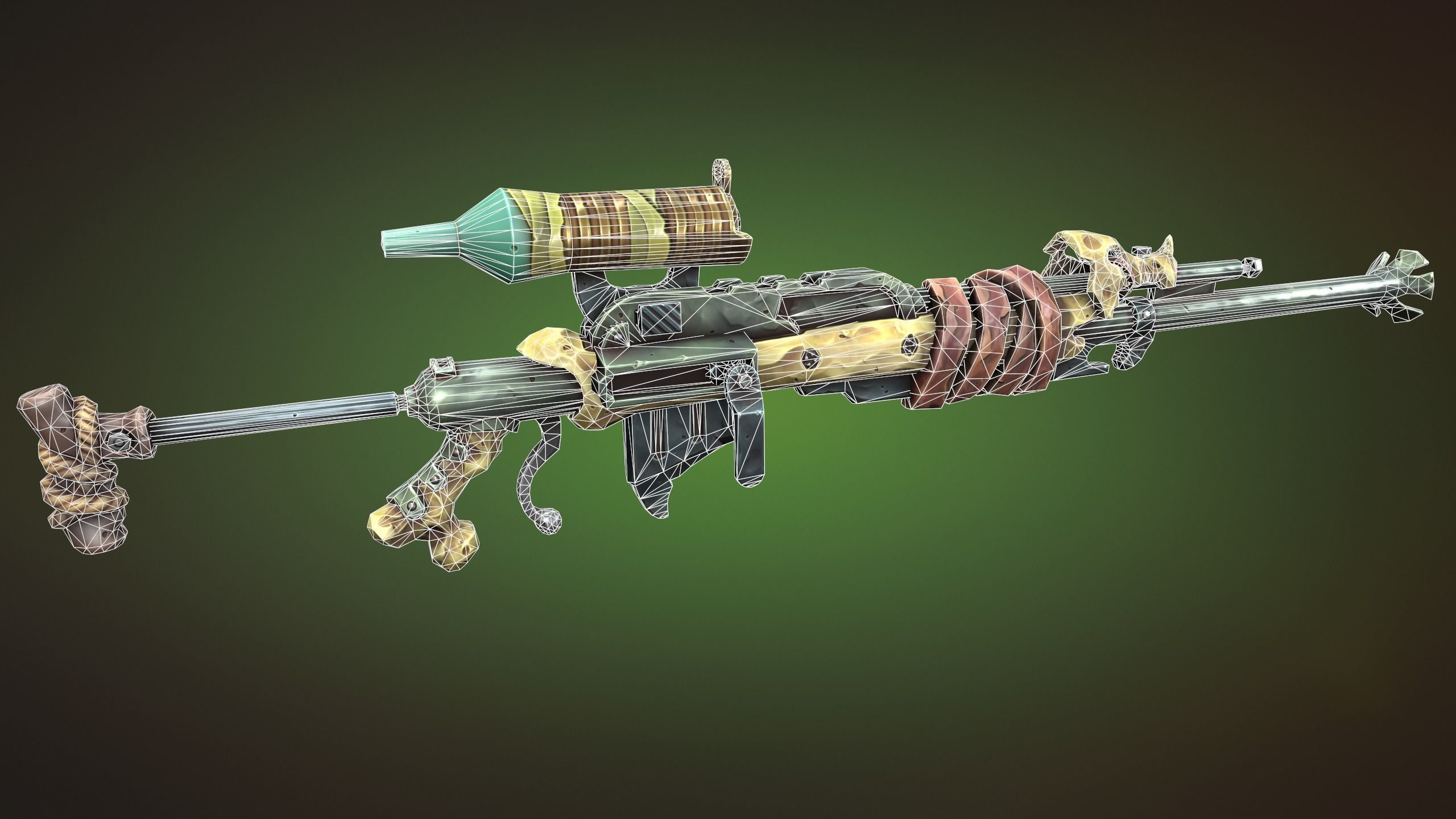 Desert sniper rifle Low-poly 3D model_1