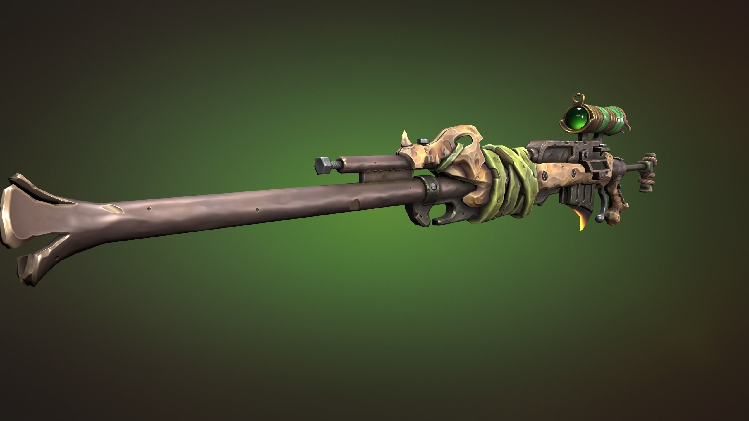 Desert sniper rifle Low-poly 3D model_11