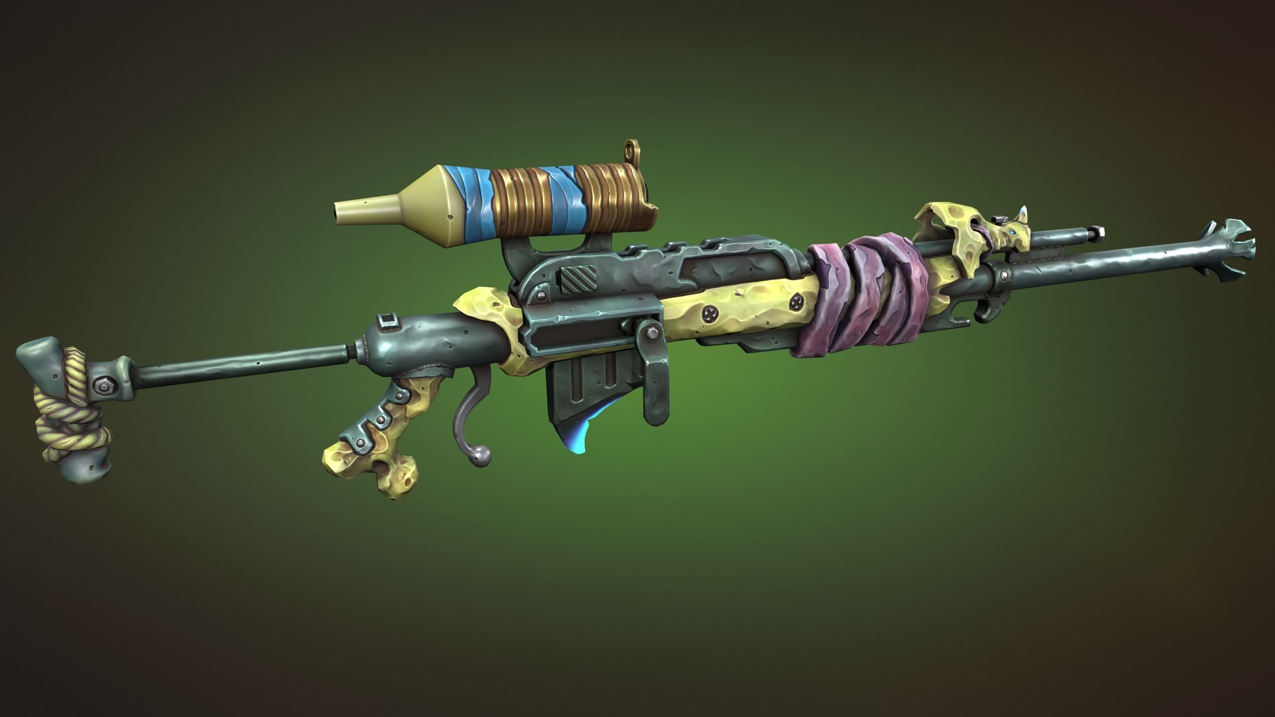 Desert sniper rifle Low-poly 3D model_4