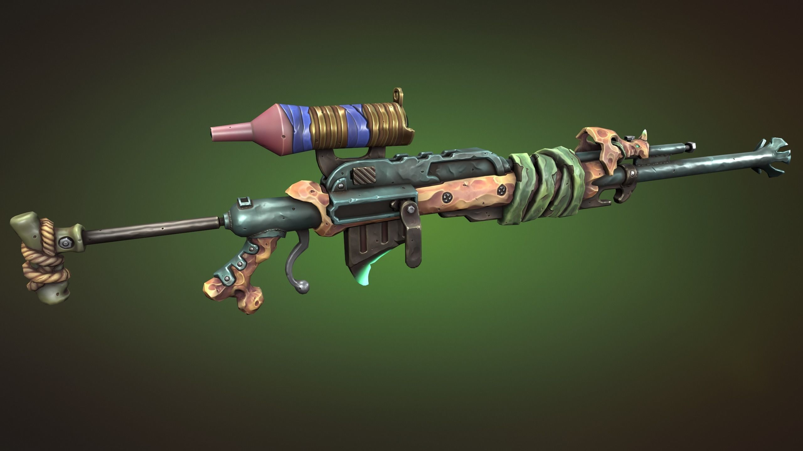 Desert sniper rifle Low-poly 3D model_6