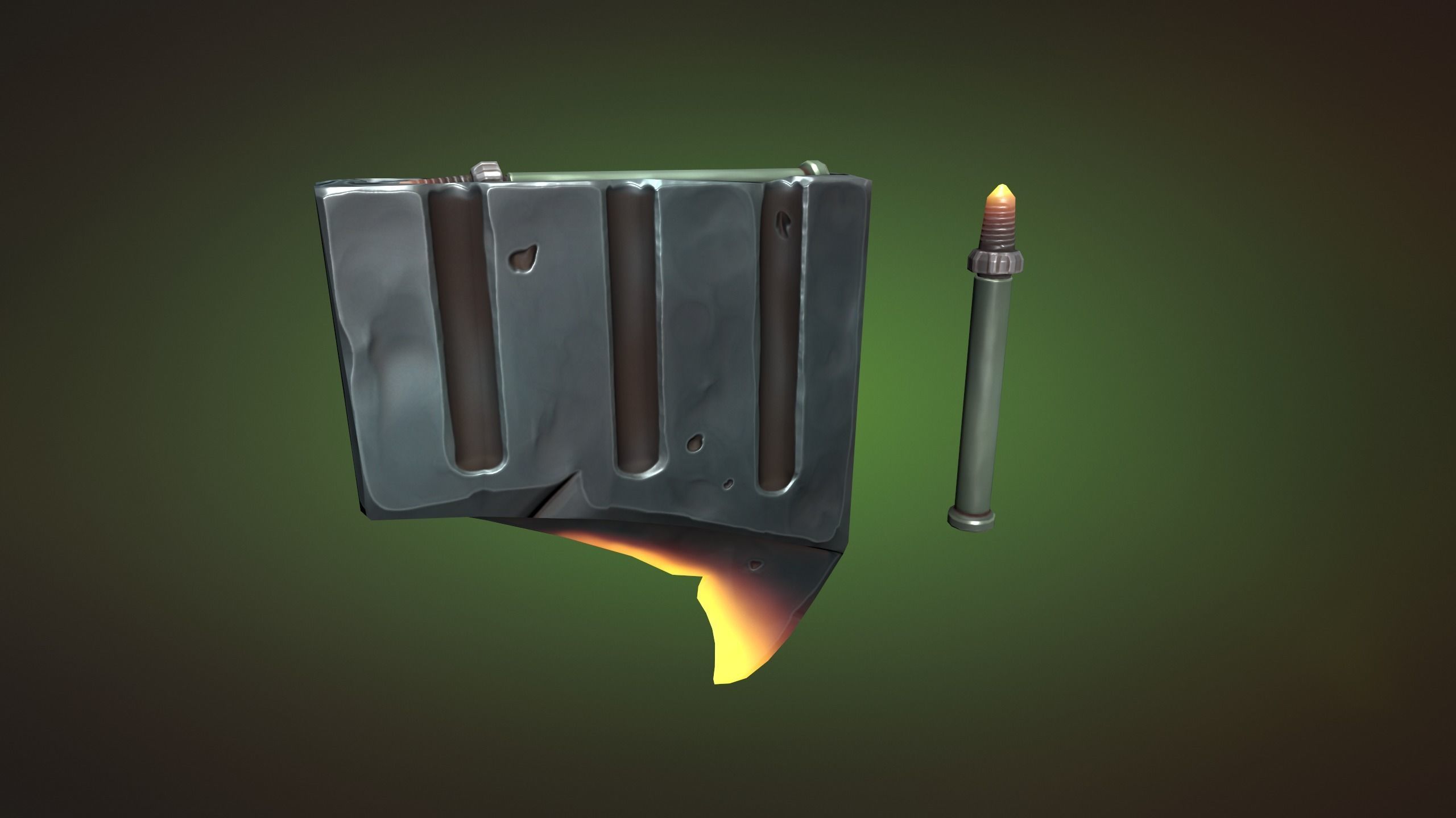 Desert sniper rifle Low-poly 3D model_15