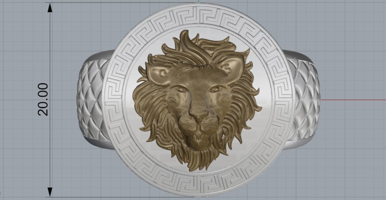 Leo ring 3D print model_12