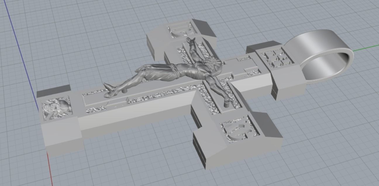 Cross pendant 3D print model_9