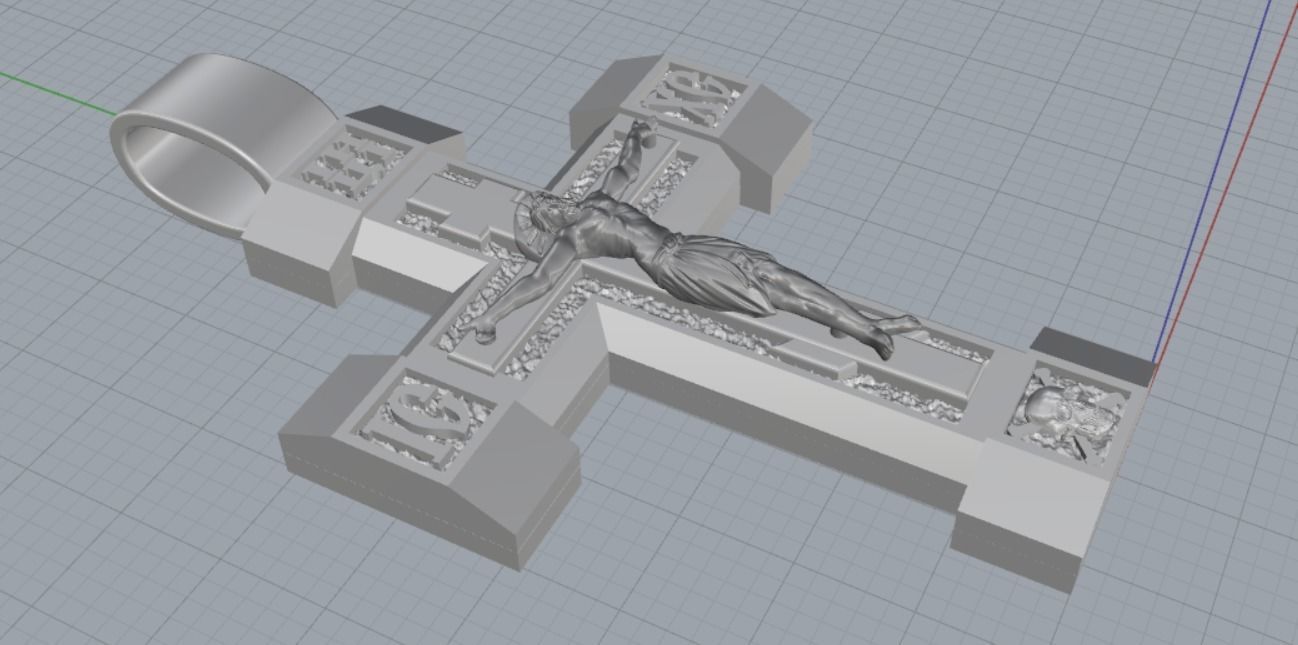 Cross pendant 3D print model_8