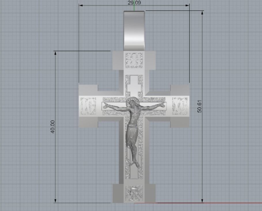 Cross pendant 3D print model_6
