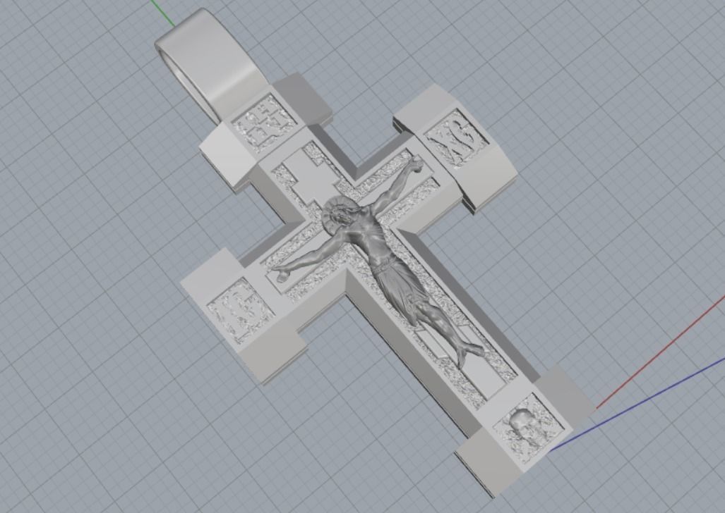 Cross pendant 3D print model_13