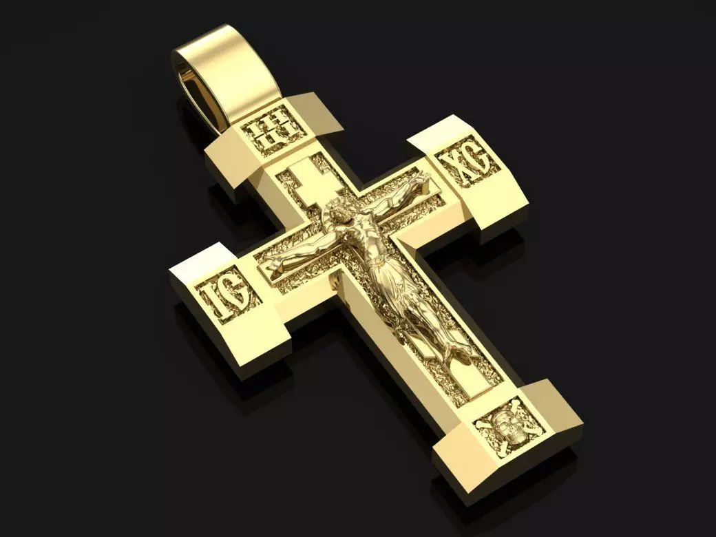 Cross pendant 3D print model_0