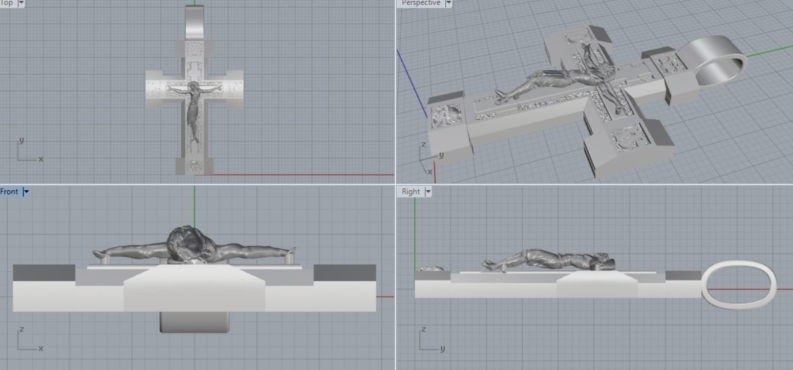 Cross pendant 3D print model_10