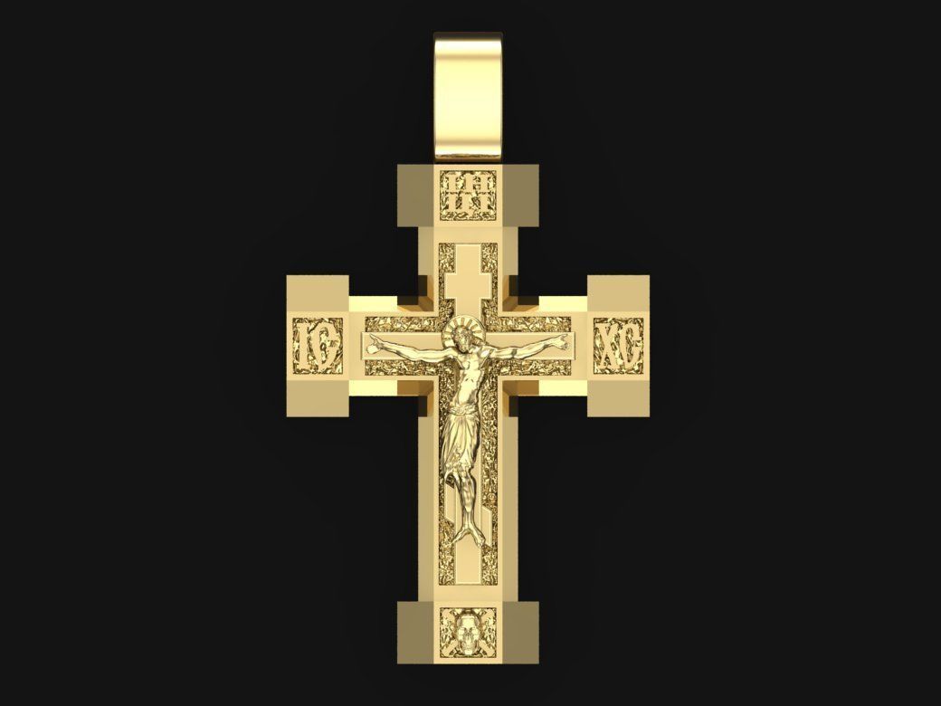 Cross pendant 3D print model_2