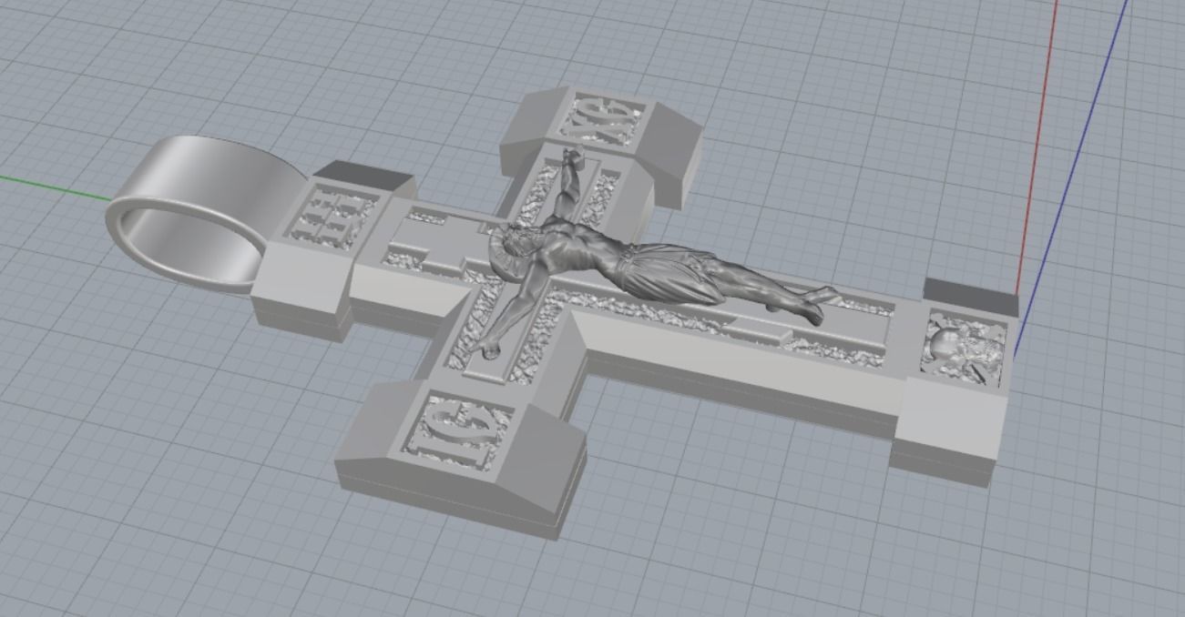 Cross pendant 3D print model_12
