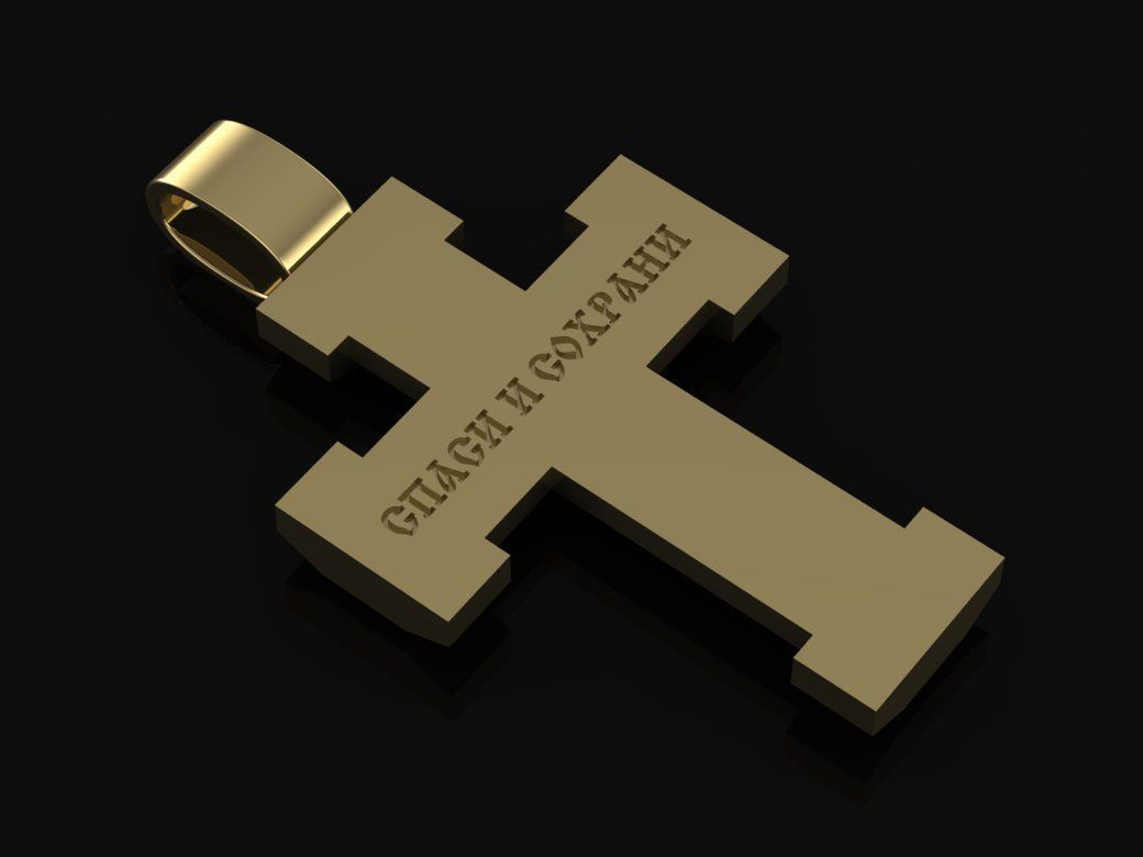 Cross pendant 3D print model_5