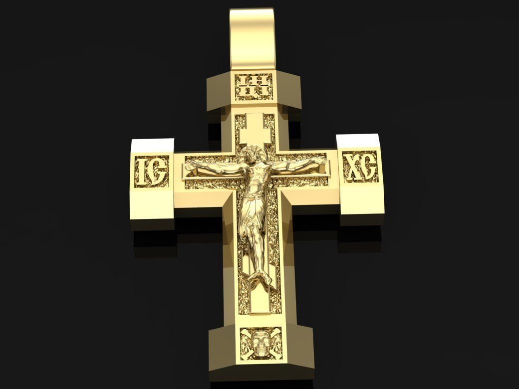 Cross pendant 3D print model_4