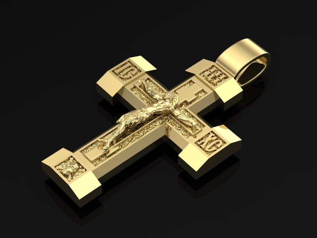 Cross pendant 3D print model_1