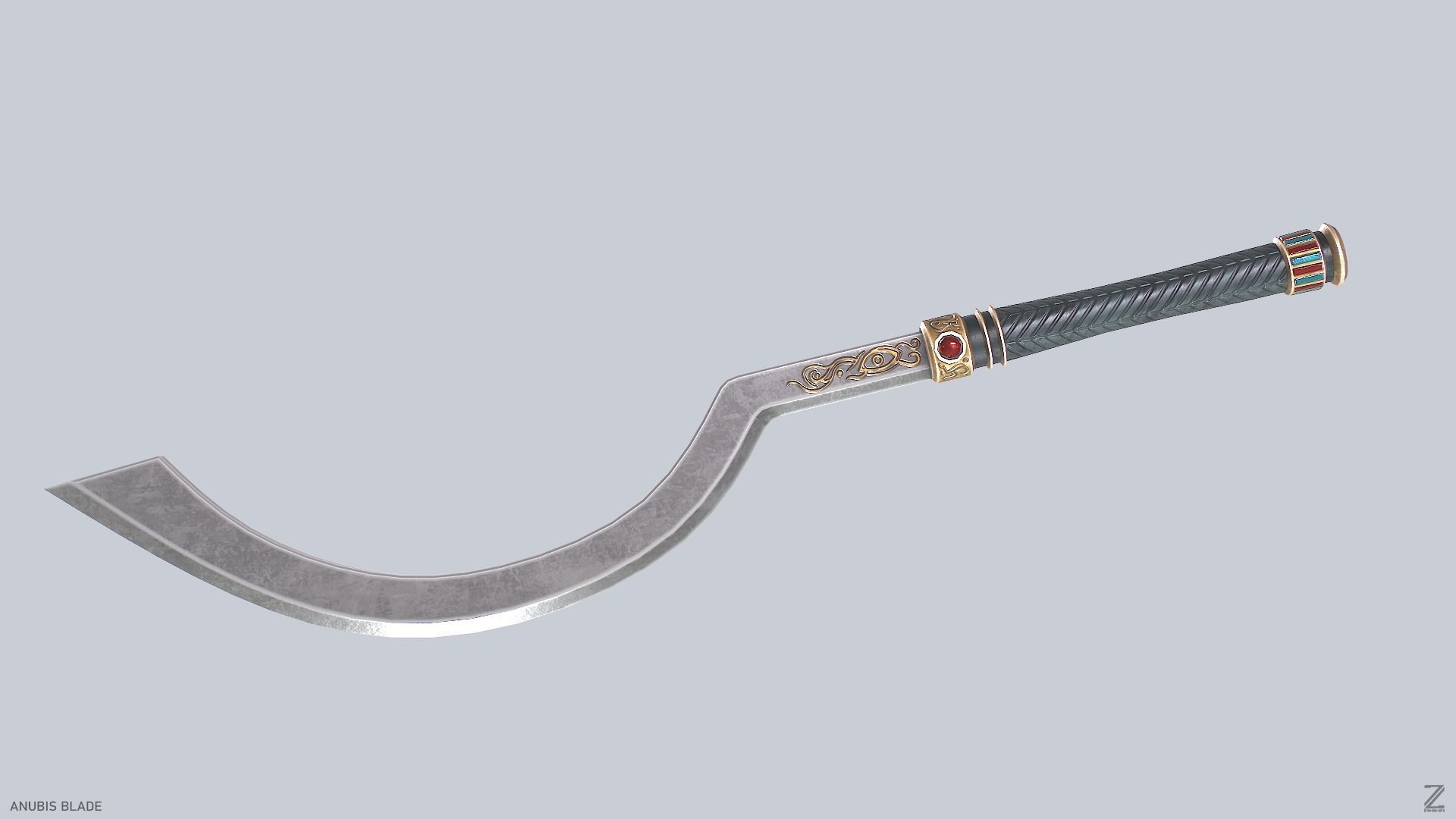 Anubis blade Low-poly 3D model_4
