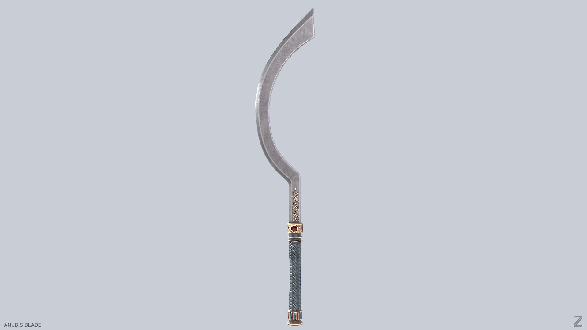 Anubis blade Low-poly 3D model_2