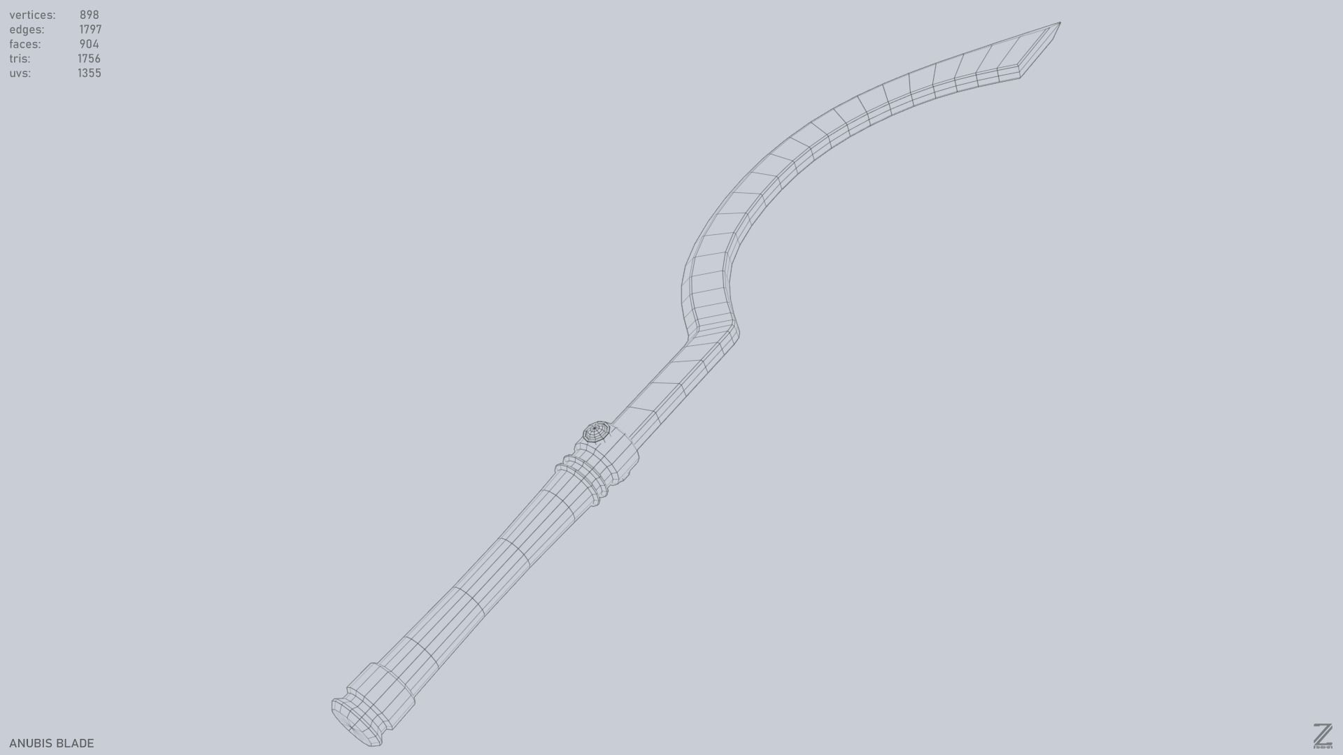 Anubis blade Low-poly 3D model_14