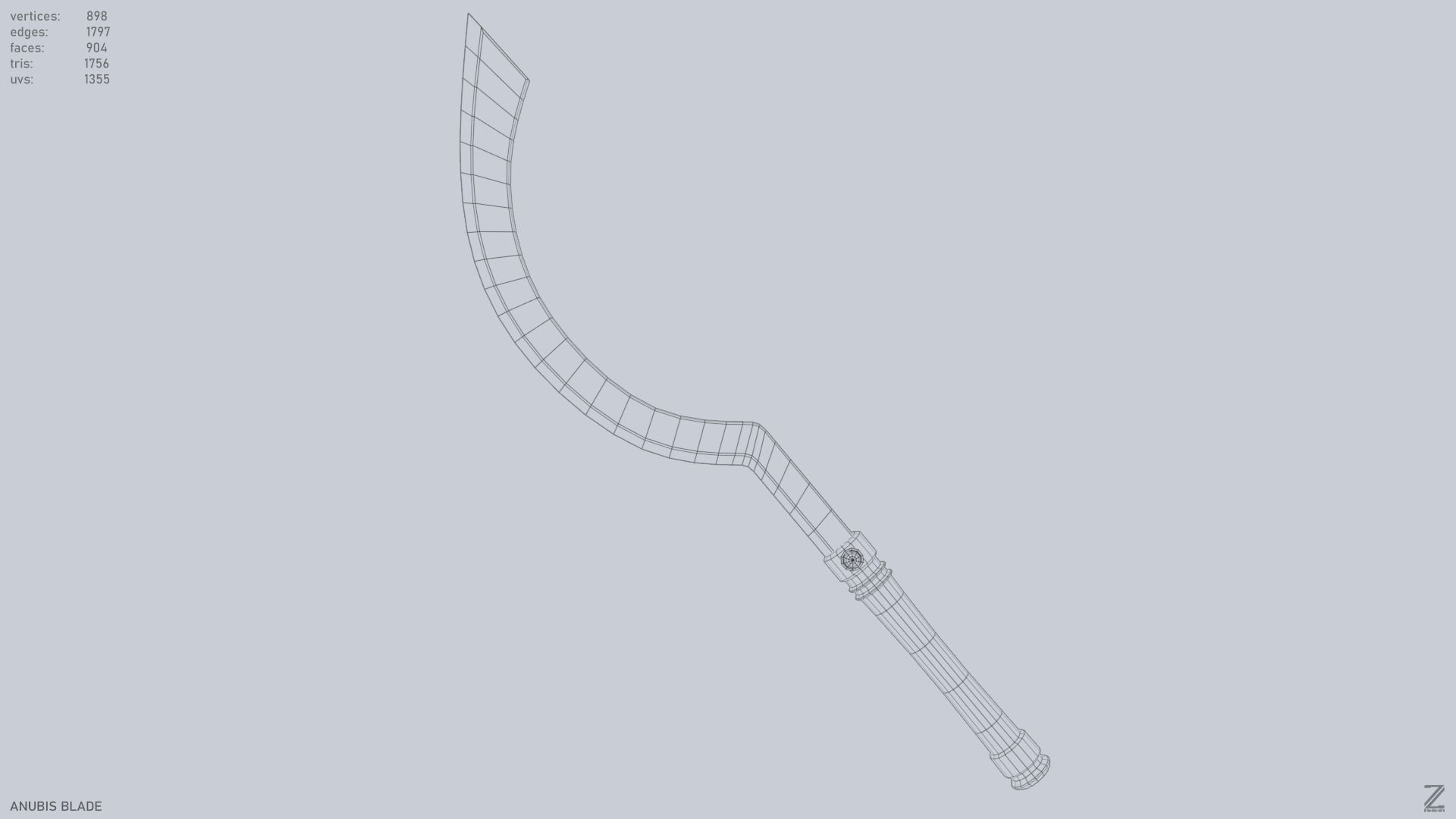 Anubis blade Low-poly 3D model_10