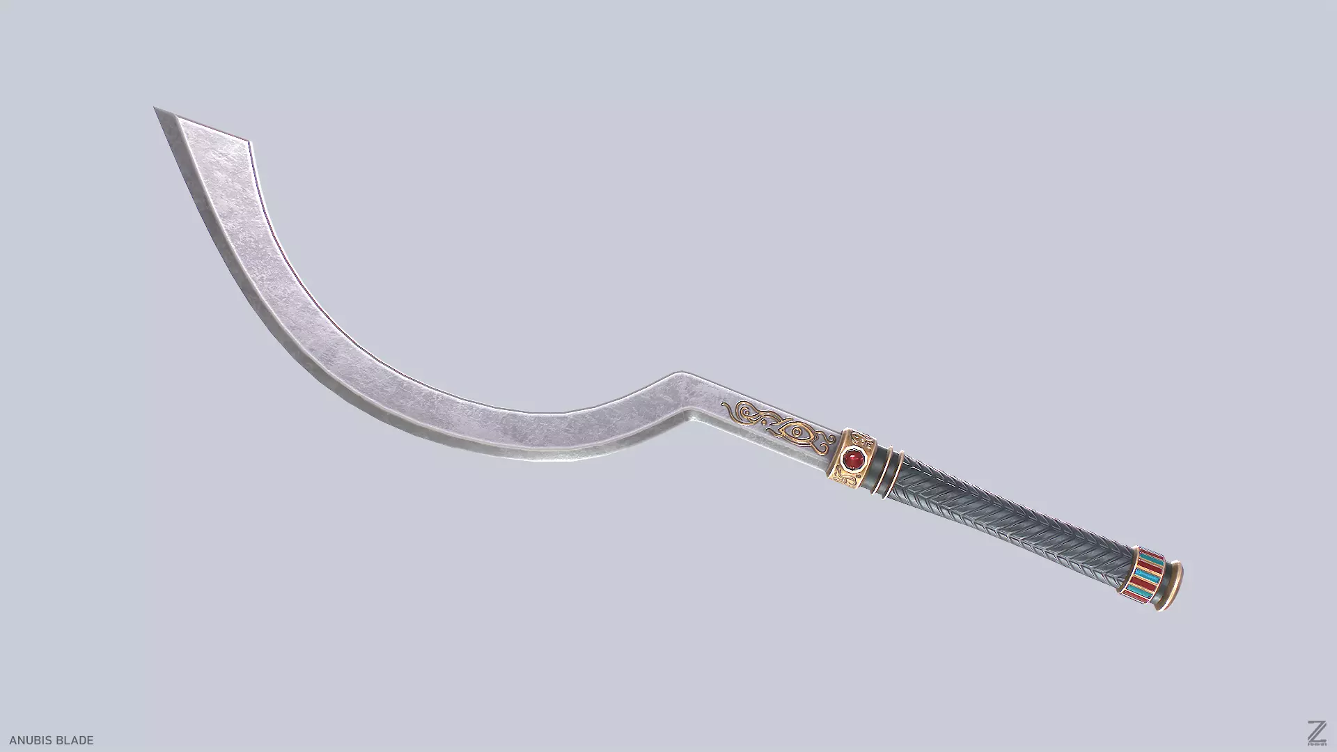 Anubis blade Low-poly 3D model_0