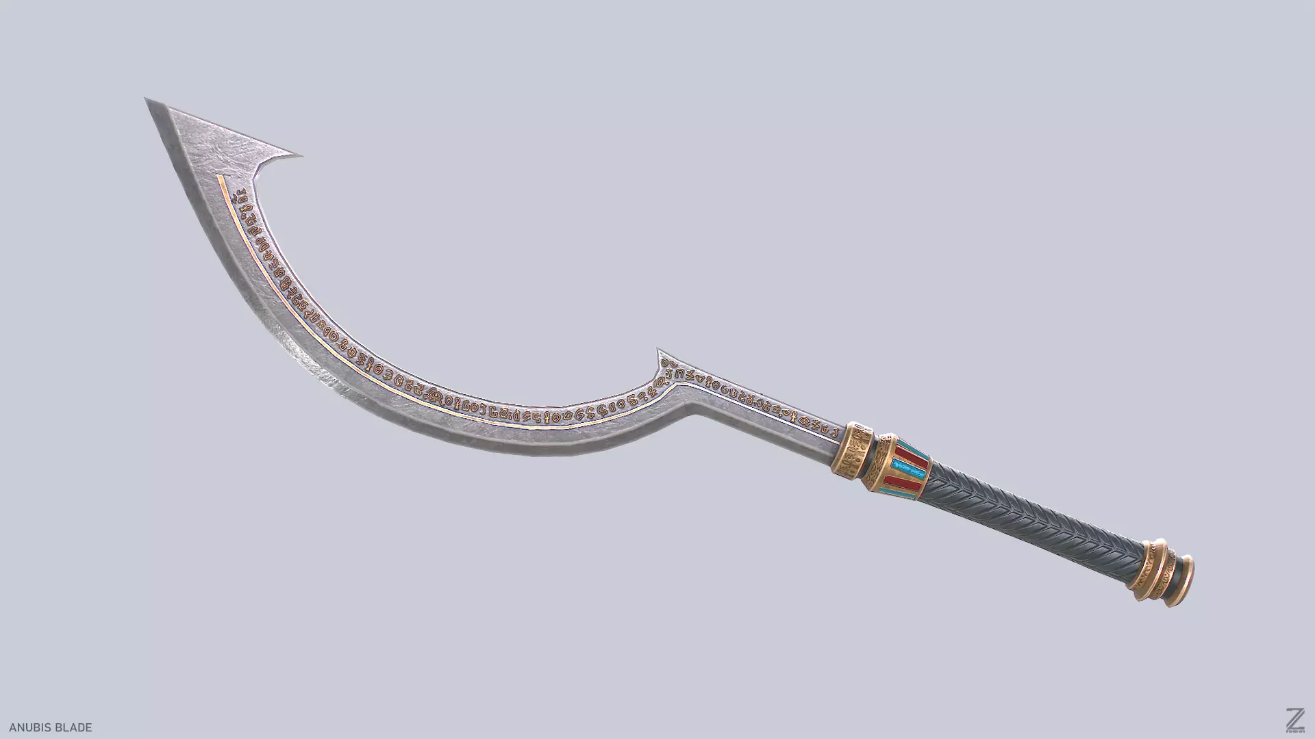 Anubis blade Low-poly 3D model_0