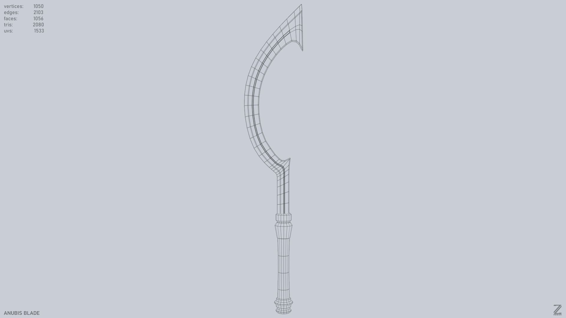 Anubis blade Low-poly 3D model_9