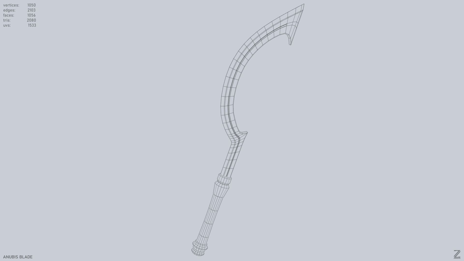 Anubis blade Low-poly 3D model_15