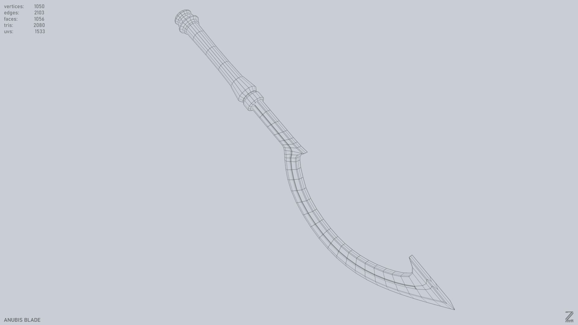 Anubis blade Low-poly 3D model_13