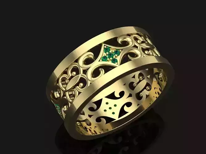 wedding ring with stones