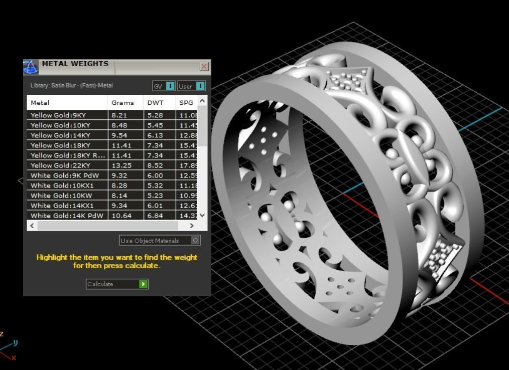 wedding ring with stones 3D print model_7