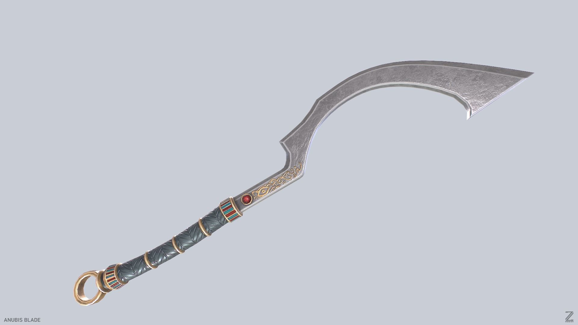 Anubis blade Low-poly 3D model_5