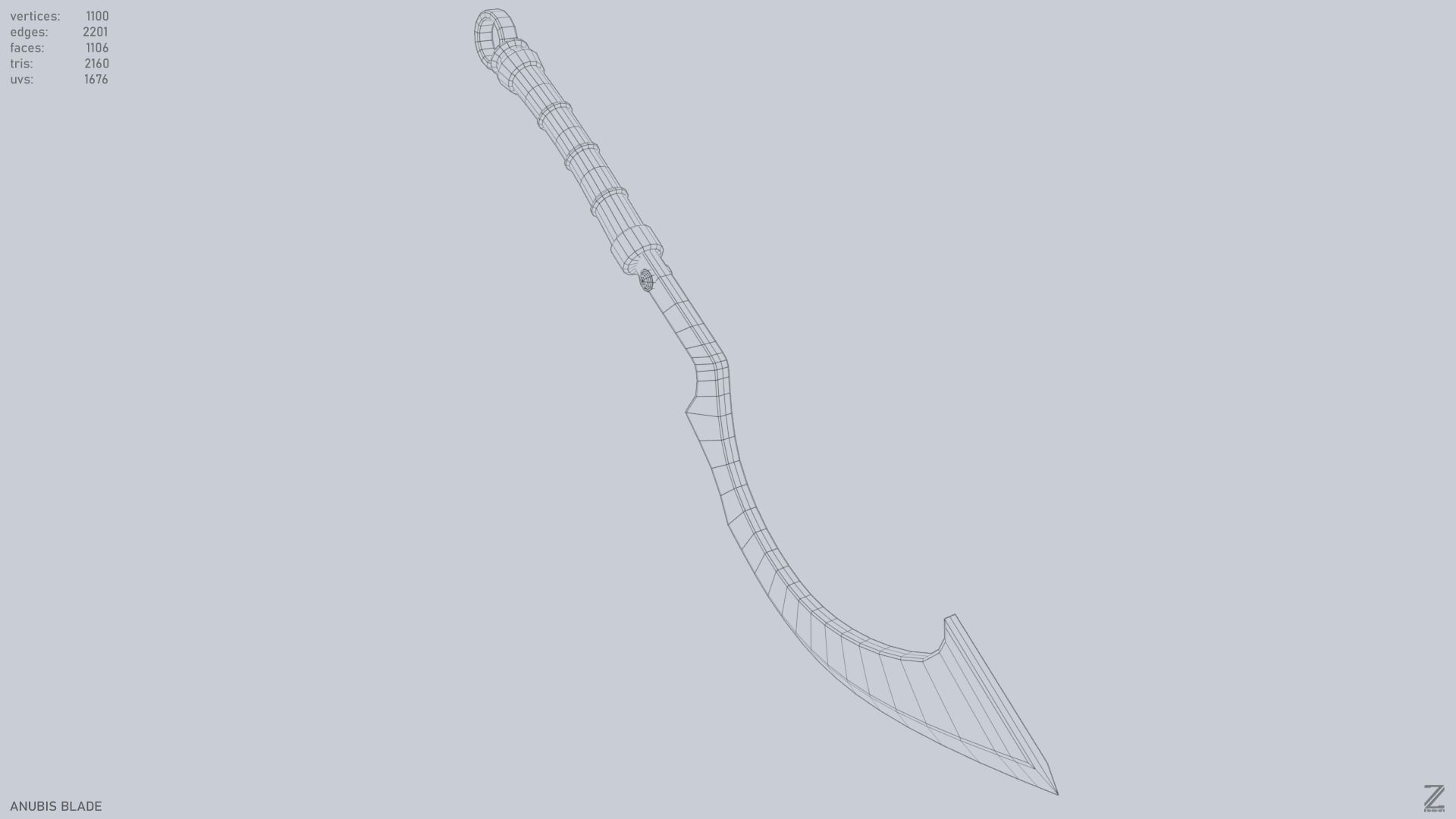 Anubis blade Low-poly 3D model_13