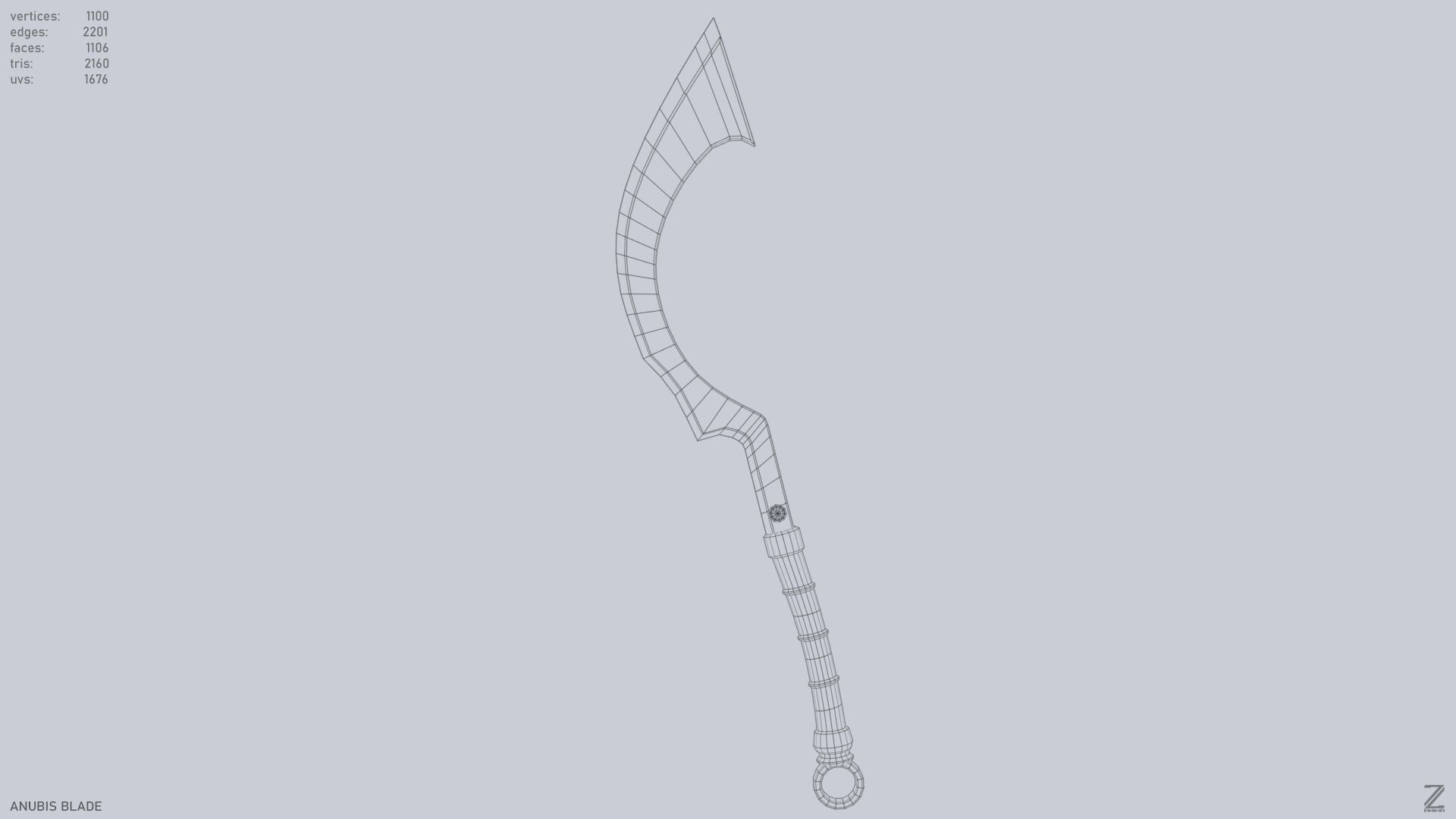 Anubis blade Low-poly 3D model_15