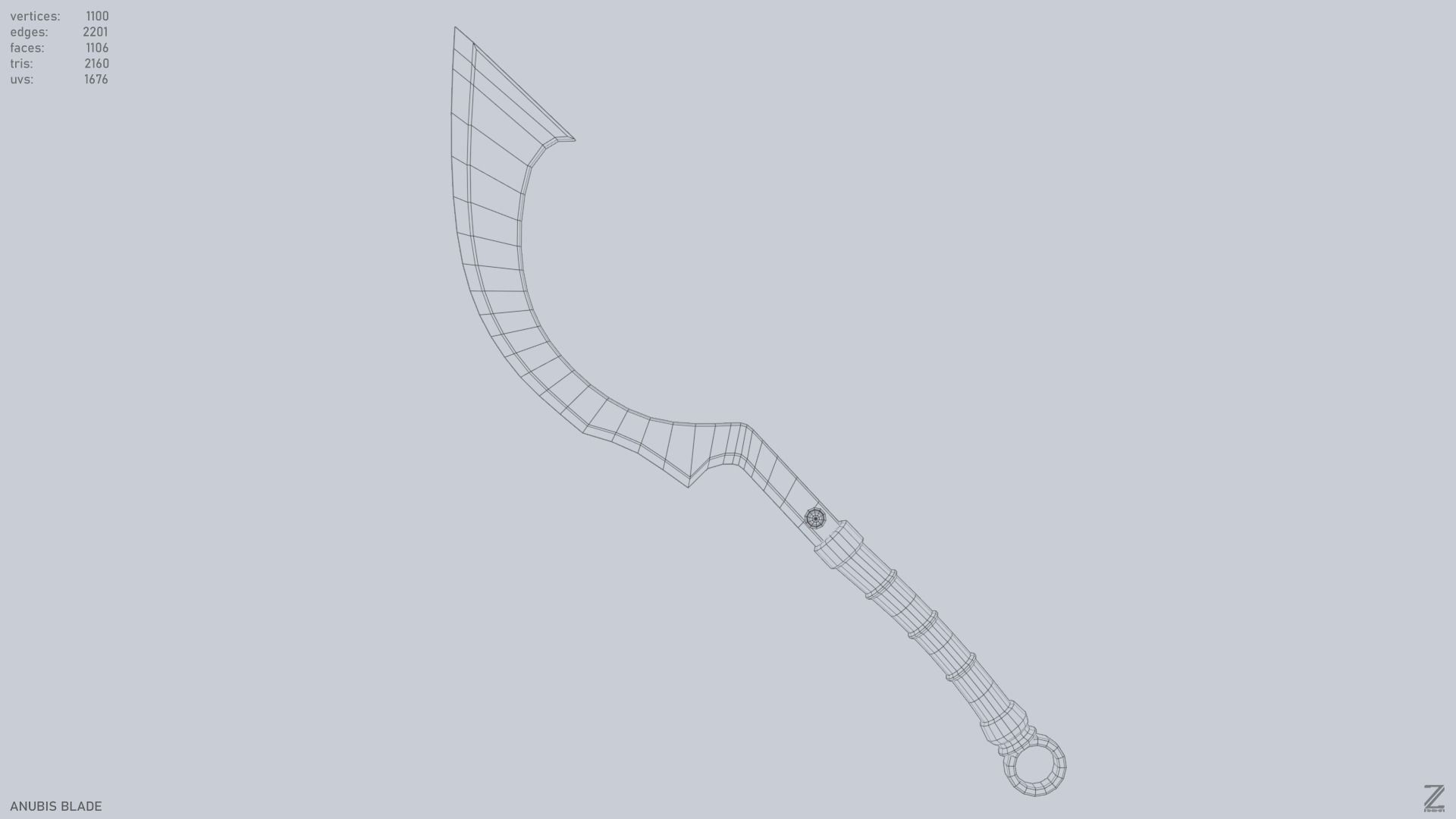 Anubis blade Low-poly 3D model_10