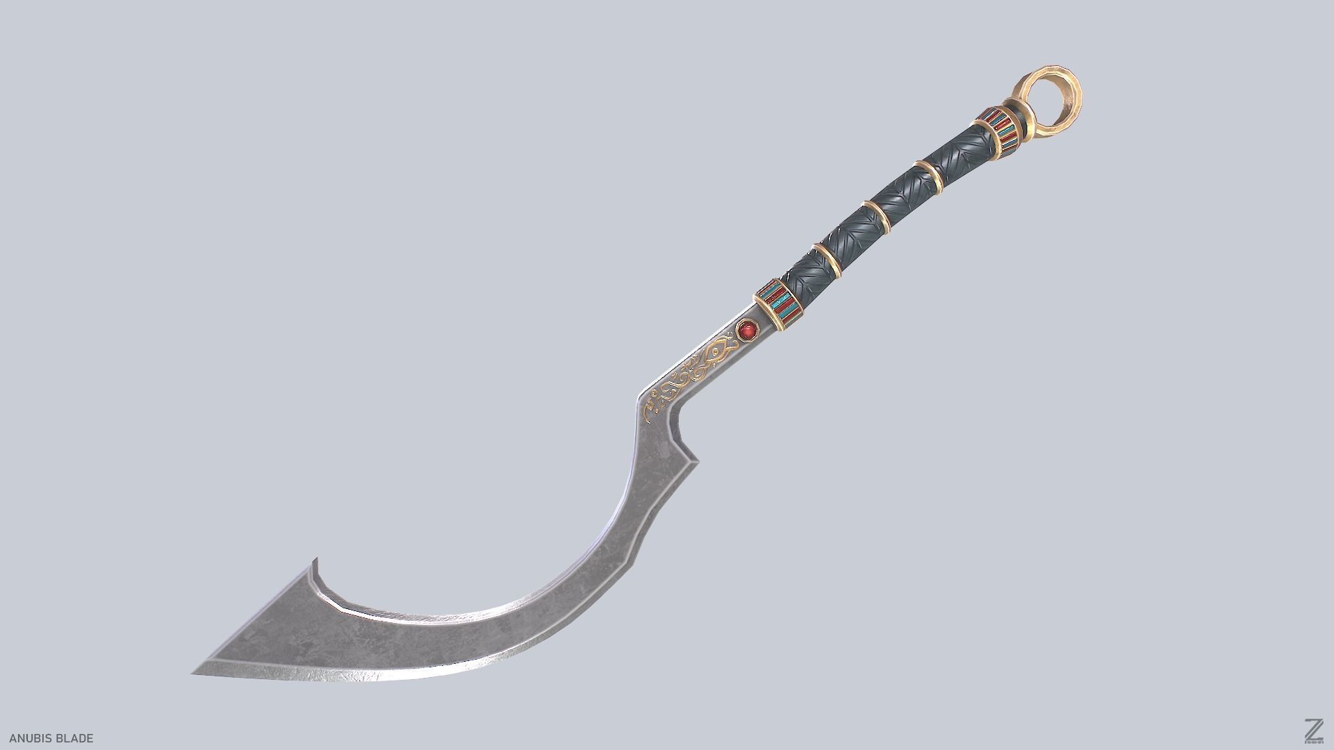 Anubis blade Low-poly 3D model_8