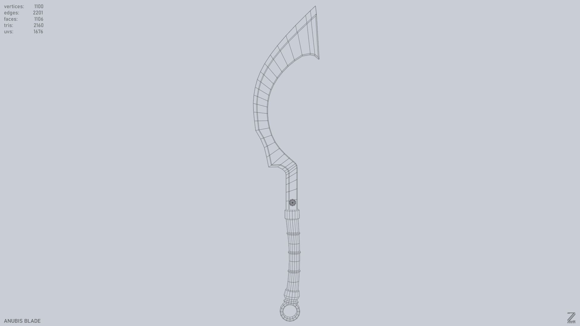 Anubis blade Low-poly 3D model_9