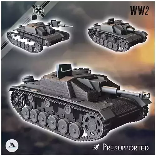 Sturmhaubitze StuH III Ausf G 1942 SdKfz 142-2 - miniatures tabl