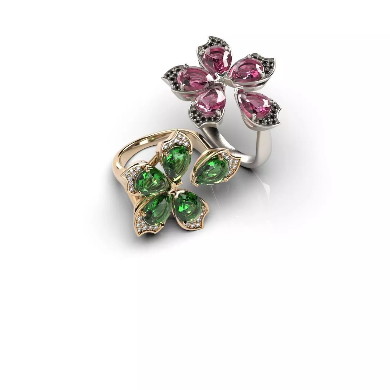 Flower ring 3D print model