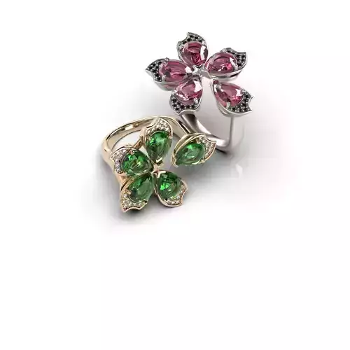 Flower ring  3D print model
