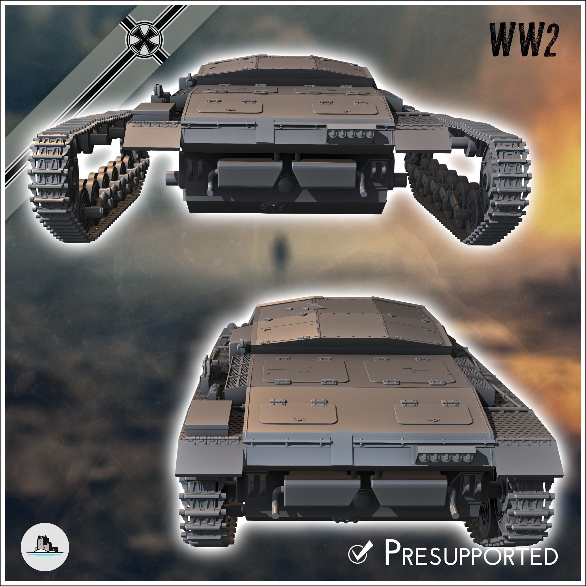 Sturmgeschutz StuG III Ausf C SdKfz 142-1 - miniatures tabletop 3D print model_2