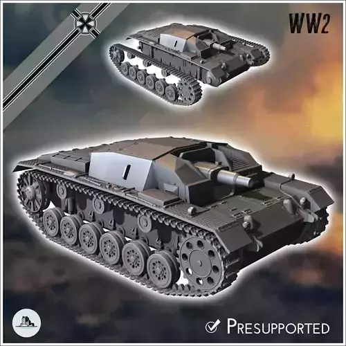 Sturmgeschutz StuG III Ausf A SdKfz 142-1 - miniatures tabletop 3D print model