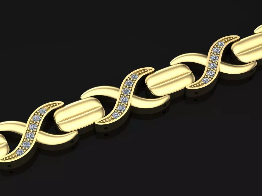 link bracelet 3D print model_0