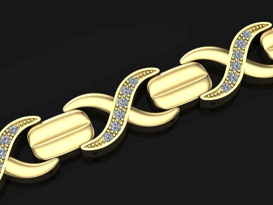link bracelet 3D print model_3
