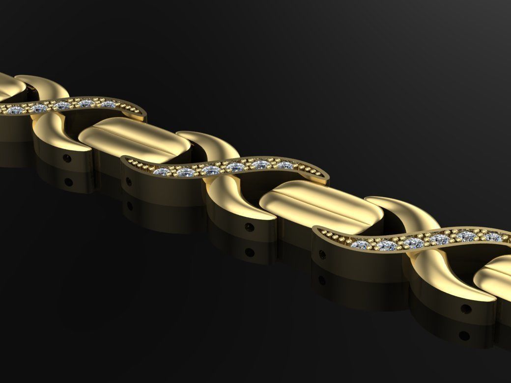 link bracelet 3D print model_1