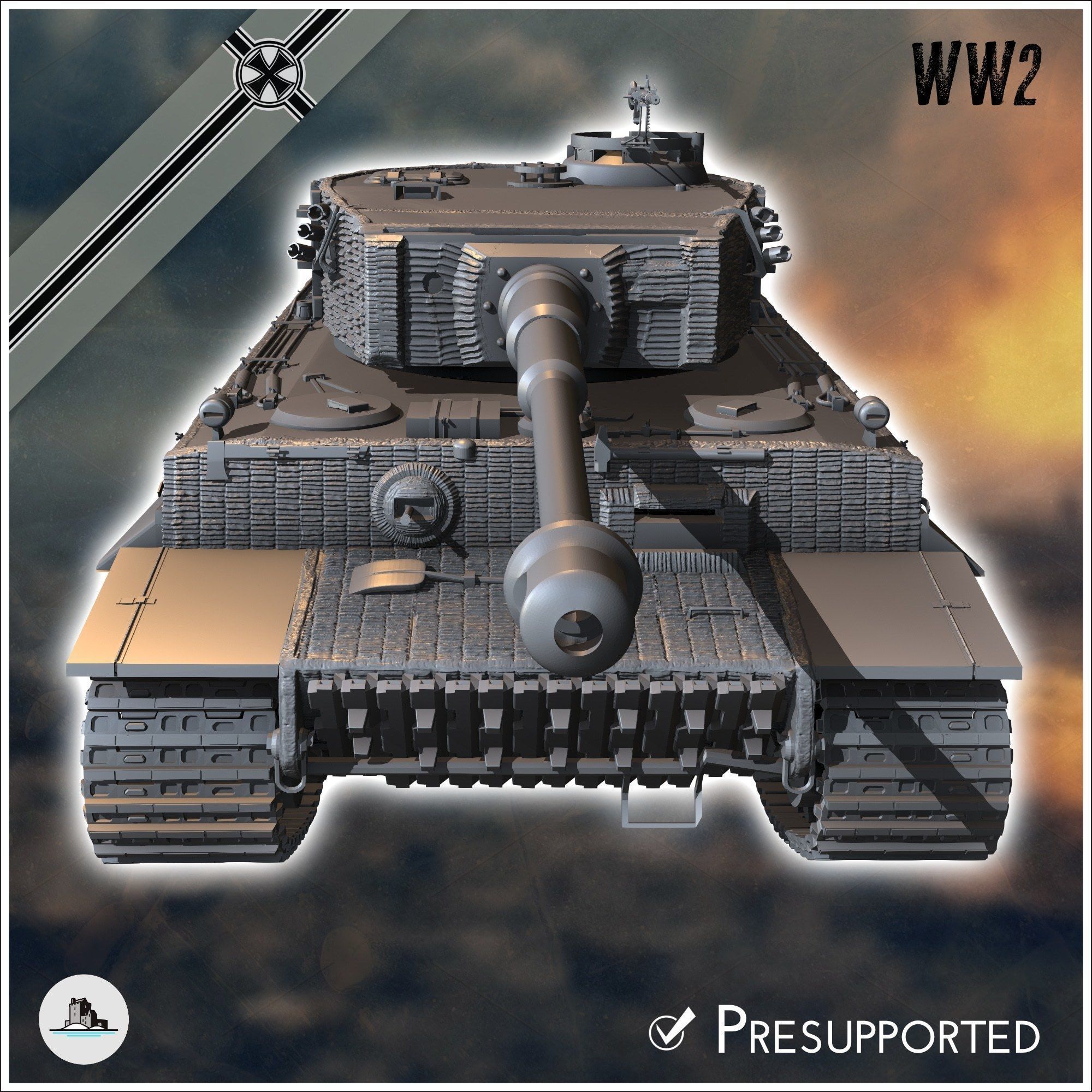 Panzer VI Tiger Ausf E 1944 late - miniatures tabletop scenery 3D print model_3