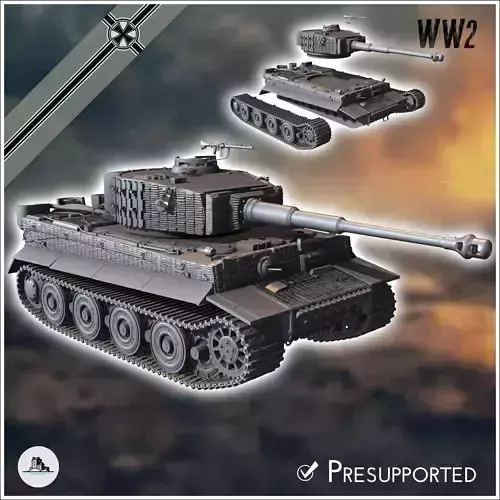 Panzer VI Tiger Ausf E 1944 late - miniatures tabletop scenery 3D print model